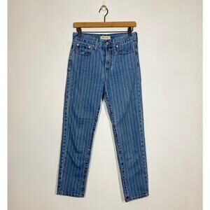 Madewell The Perfect Vintage Crop Jeans Size 25 Blue Denim Pinstripe High Rise